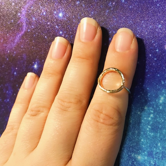 NEW!💙💎💛MODERN! MINIMALIST GOLDEN RING!💛💎💙6.5 - Picture 2 of 8